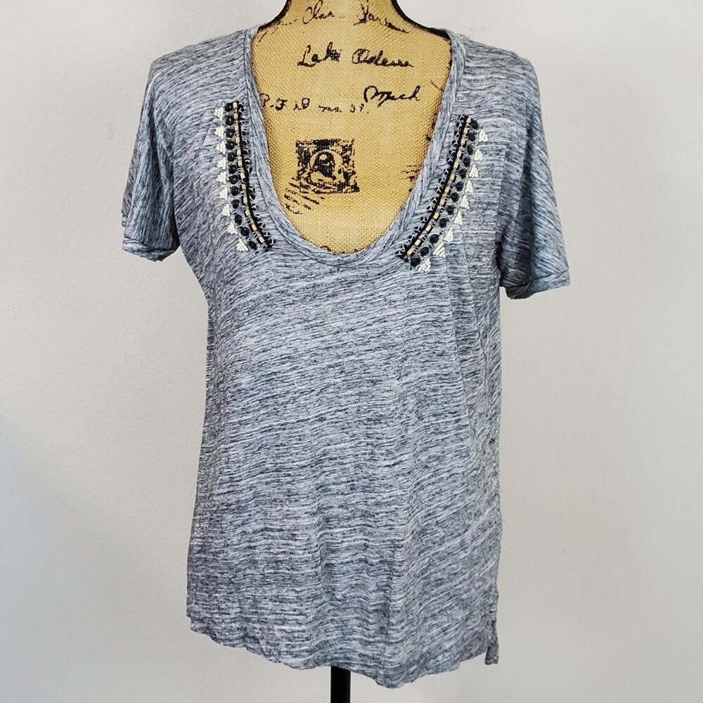 J. Crew Beaded tee sz M